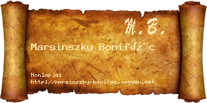 Marsinszky Bonifác névjegykártya